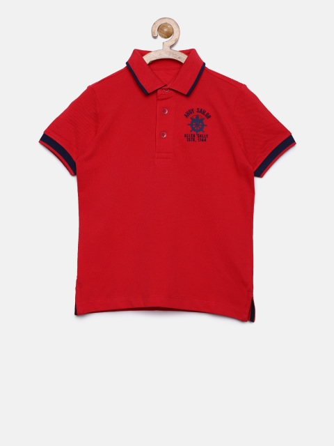 

Allen Solly Junior Boys Red Solid Polo Collar T-shirt