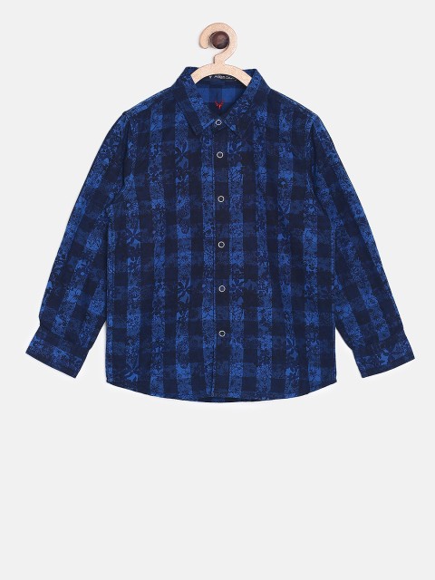 

Allen Solly Junior Boys Blue & Black Regular Fit Printed Casual Shirt