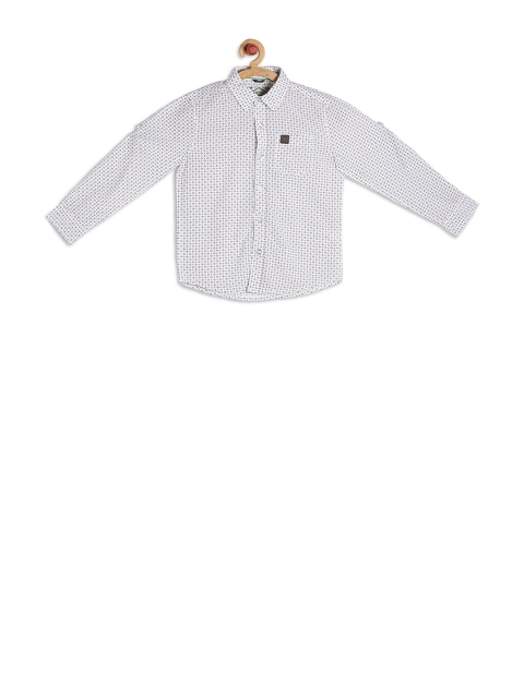 

Allen Solly Junior Boys White Regular Fit Printed Casual Shirt