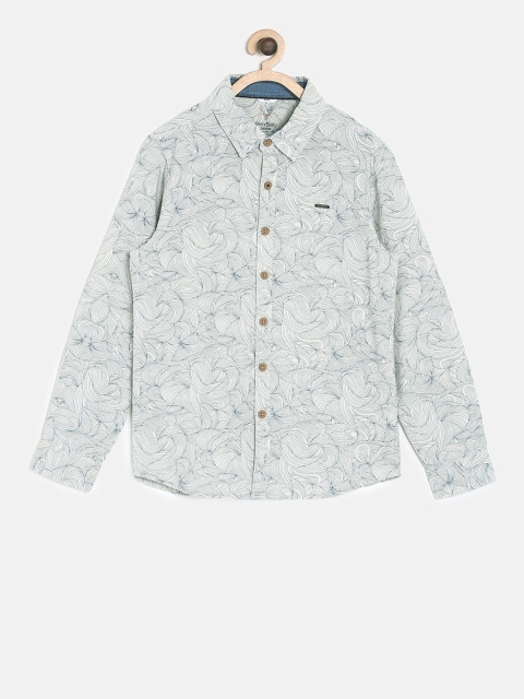 

Allen Solly Junior Boys White & Blue Printed Regular Fit Shirt
