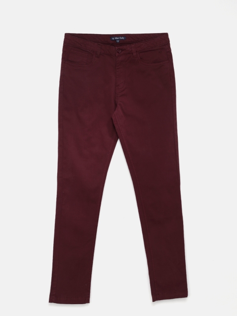 

Allen Solly Junior Boys Maroon Slim Fit Solid Regular Trousers