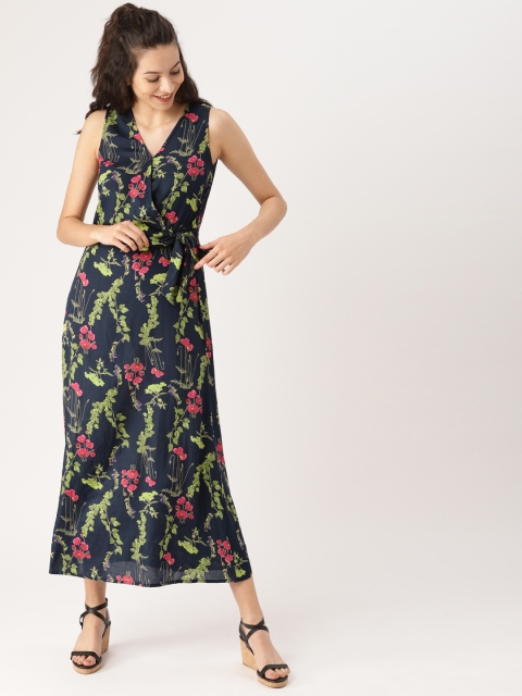 

DressBerry Women Navy Blue Printed Maxi Dress