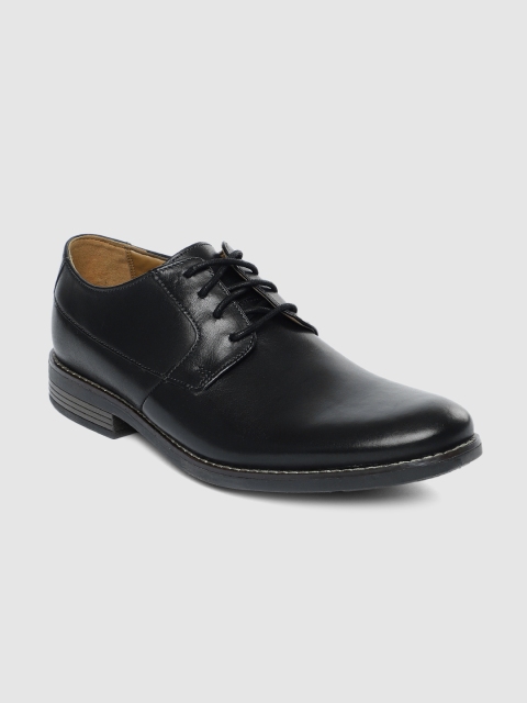

Clarks Men Black Leather Formal Derbys