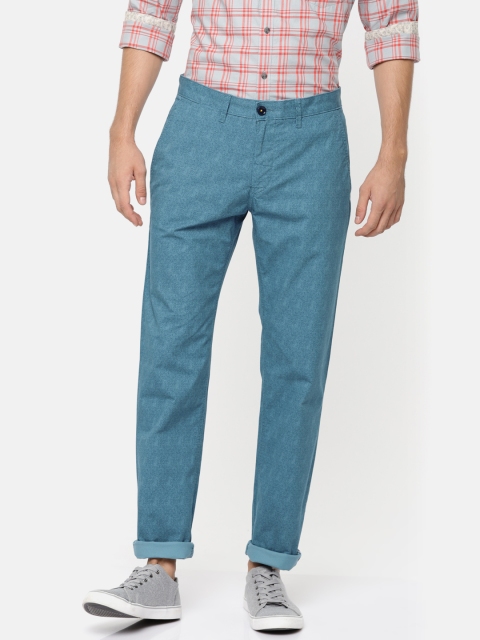 

Van Heusen Sport Men Blue Slim Fit Printed Regular Trousers