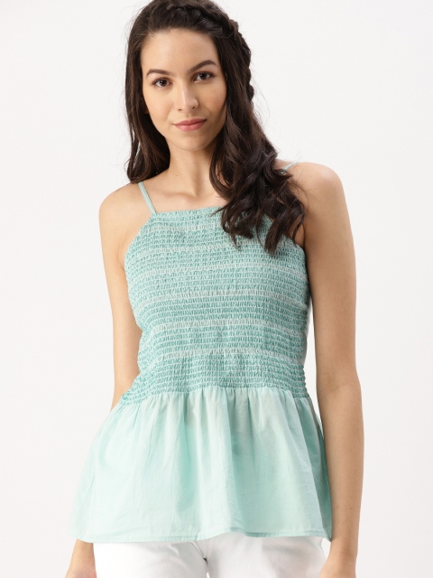 

DressBerry Women Blue Solid A-Line Top