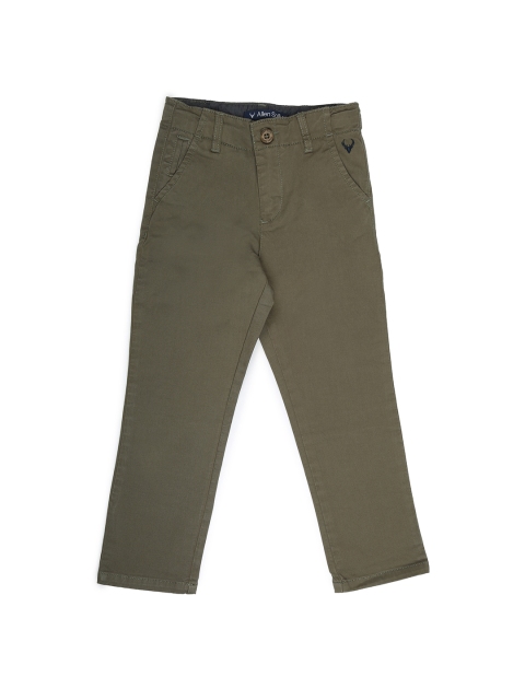 

Allen Solly Junior Boys Green Slim Fit Solid Regular Trousers