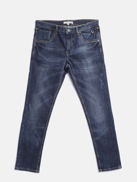 

Allen Solly Junior Boys Navy Blue Regular Fit Mid-Rise Low Distress Stretchable Jeans