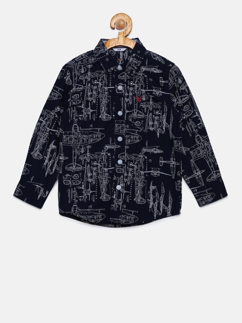 

Allen Solly Junior Boys Navy Blue Regular Fit Printed Casual Shirt