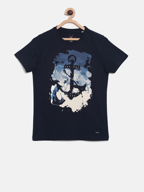 

Allen Solly Junior Boys Navy Blue Printed Round Neck T-shirt