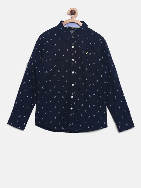 

Allen Solly Junior Boys Navy Blue Regular Fit Printed Casual Shirt