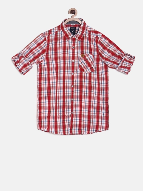 

Allen Solly Junior Boys Red & White Regular Fit Checked Casual Shirt