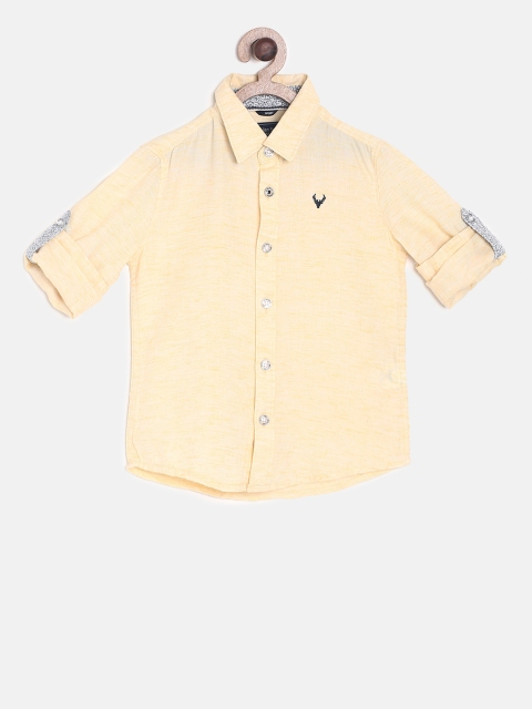 

Allen Solly Junior Boys Yellow Regular Fit Solid Casual Shirt