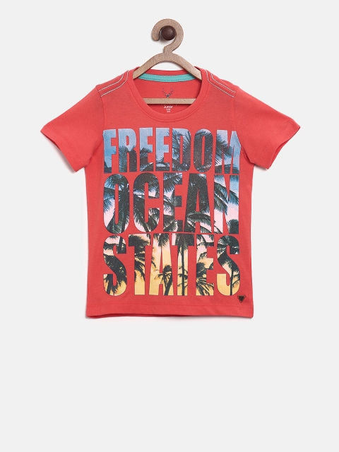 

Allen Solly Junior Boys Red Printed Round Neck T-shirt