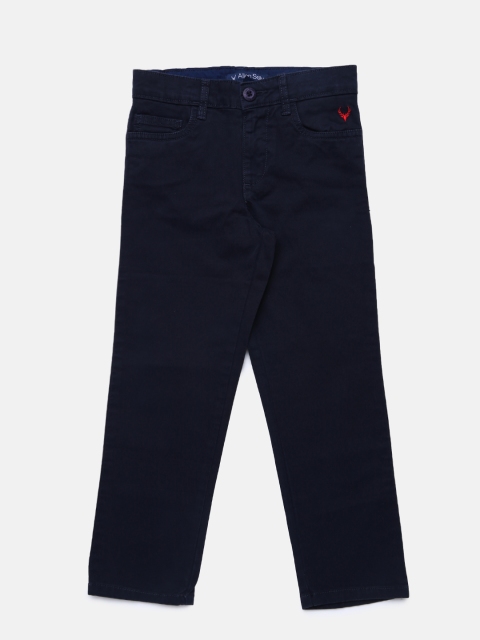 

Allen Solly Junior Boys Blue Slim Fit Solid Regular Trousers