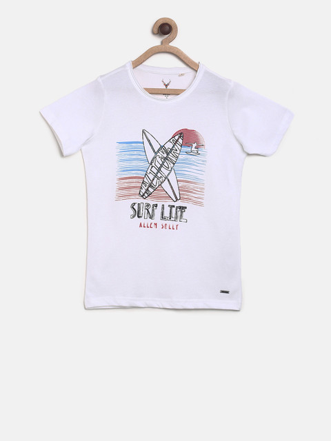 

Allen Solly Junior Boys White Printed Round Neck T-shirt