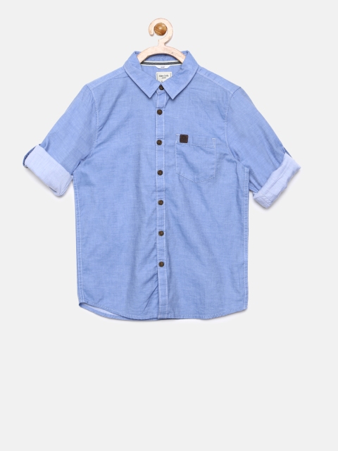 

Allen Solly Junior Boys Blue Regular Fit Solid Casual Shirt