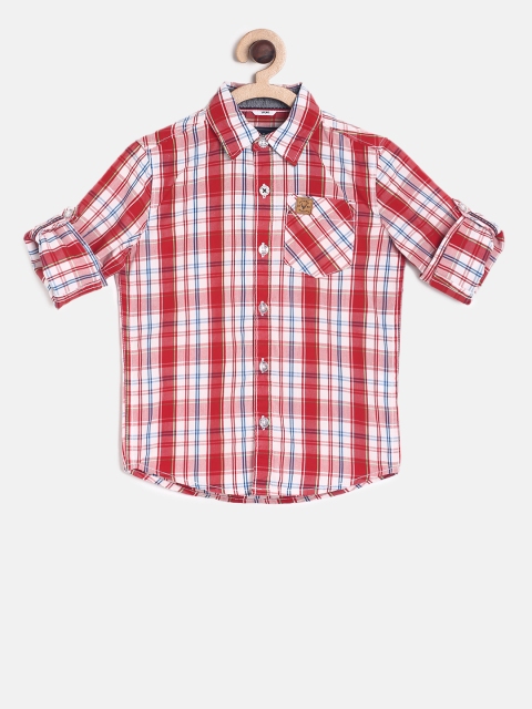 

Allen Solly Junior Boys Red & White Regular Fit Checked Casual Shirt
