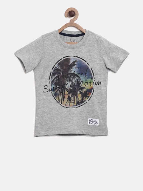 

Allen Solly Junior Boys Grey Printed Round Neck T-shirt