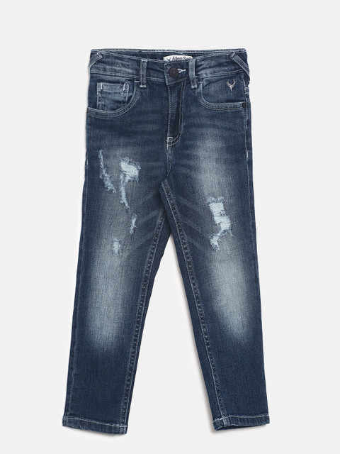 

Allen Solly Junior Boys Blue Slim Fit Mid-Rise Mildly Distressed Jeans