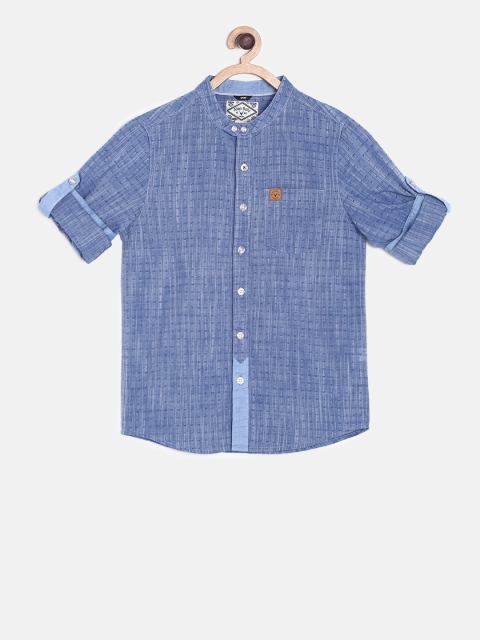 

Allen Solly Junior Boys Blue Regular Fit Solid Casual Shirt