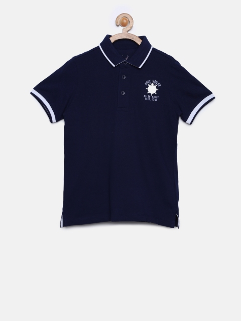 

Allen Solly Junior Boys Navy Blue Solid Polo Collar T-shirt