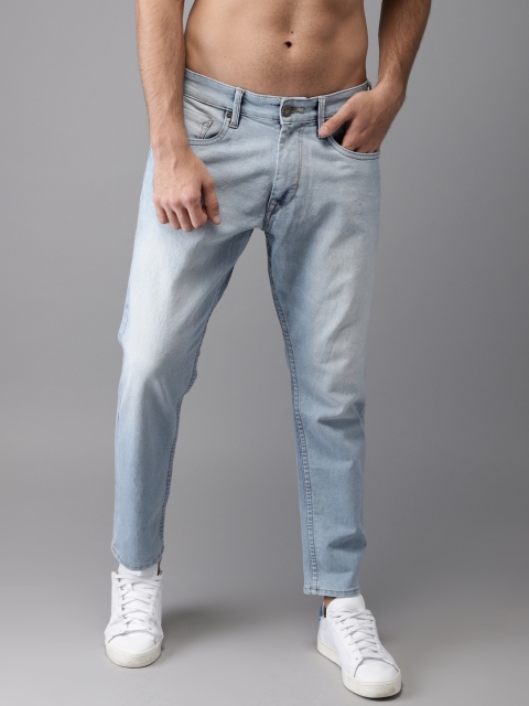 

Moda Rapido Men Blue Tapered Fit Mid-Rise Clean Look Cropped Jeans