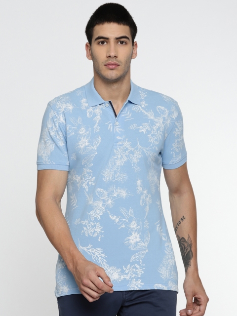 

CAMLA Men Blue & White Printed Polo T-shirt