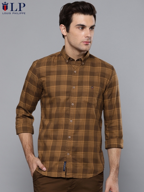 

Louis Philippe Sport Men Brown Super Slim Fit Checked Casual Shirt