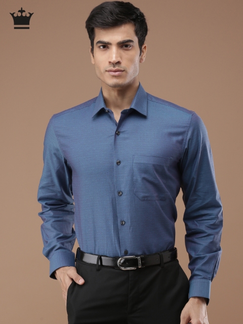 

Louis Philippe Men Blue Slim Fit Self Design Formal Shirt