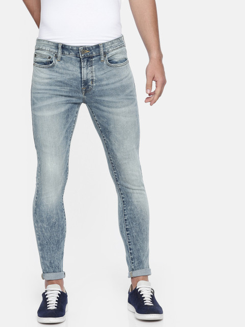 

AMERICAN EAGLE OUTFITTERS Men Blue Super Skinny Fit Mid-Rise Clean Look Stretchable Jeans