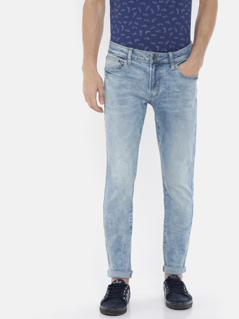 

AMERICAN EAGLE OUTFITTERS Men Blue Skinny Fit Mid-Rise Clean Look Stretchable Jeans