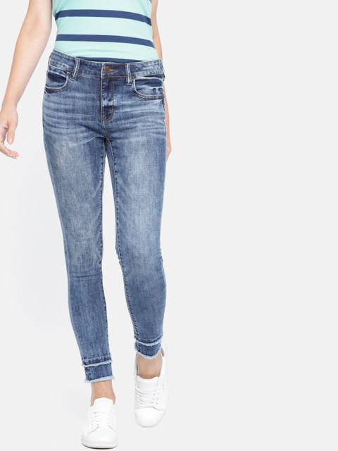 

AMERICAN EAGLE OUTFITTERS Women Blue Slim Fit Mid-Rise Clean Look Stretchable Jeans