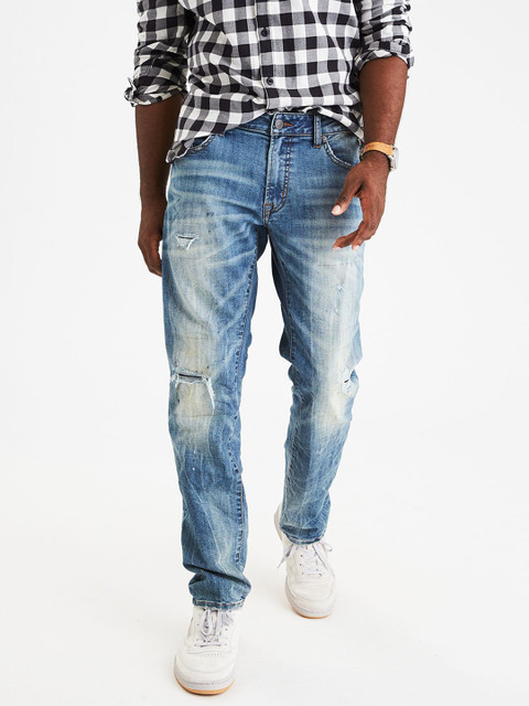 

AMERICAN EAGLE OUTFITTERS Men Blue Slim Fit Mid-Rise Mildly Distressed Stretchable Jeans