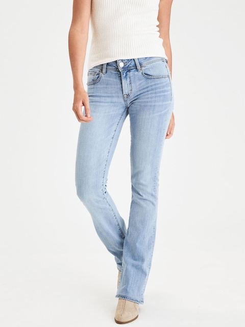 

AMERICAN EAGLE OUTFITTERS Women Blue Bootcut Mid-Rise Clean Look Stretchable Jeans