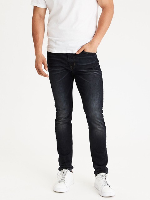 

AMERICAN EAGLE OUTFITTERS Men Navy Blue Super Skinny Fit Mid-Rise Clean Look Stretchable Jeans