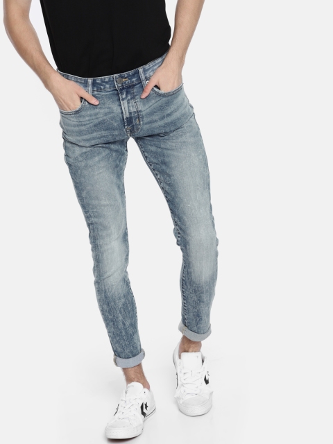 

AMERICAN EAGLE OUTFITTERS Men Blue Skinny Fit Mid-Rise Clean Look Stretchable Jeans