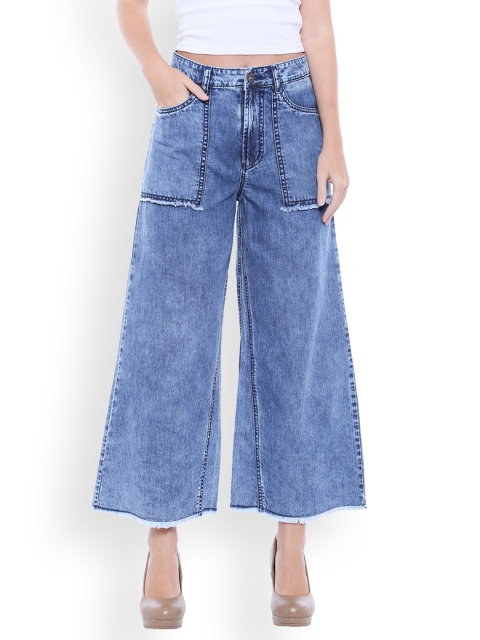 

TARAMA Women Blue Flared High-Rise Clean Look Jeans