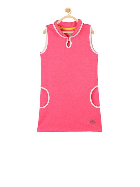 

Cherry Crumble Girls Pink Solid A-Line Dress