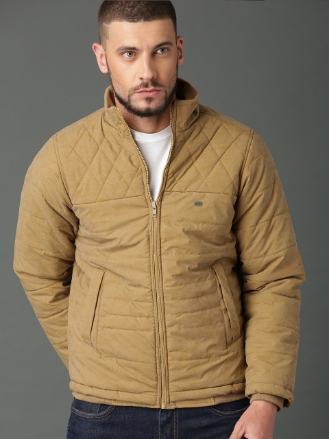 

Roadster Men Tan Solid Padded Jacket