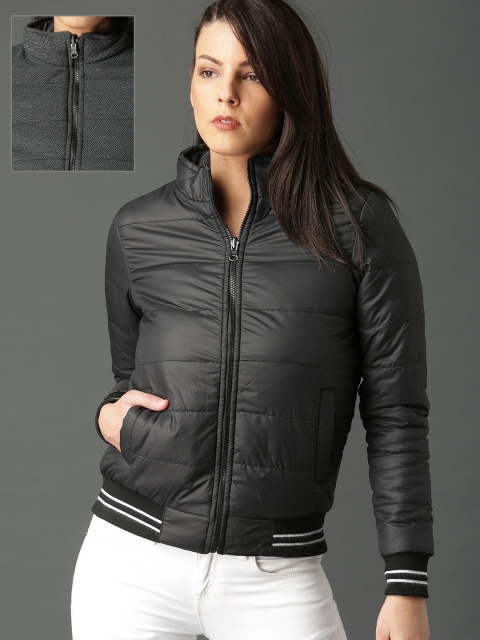 

Roadster Women Black Solid Reversible Bomber