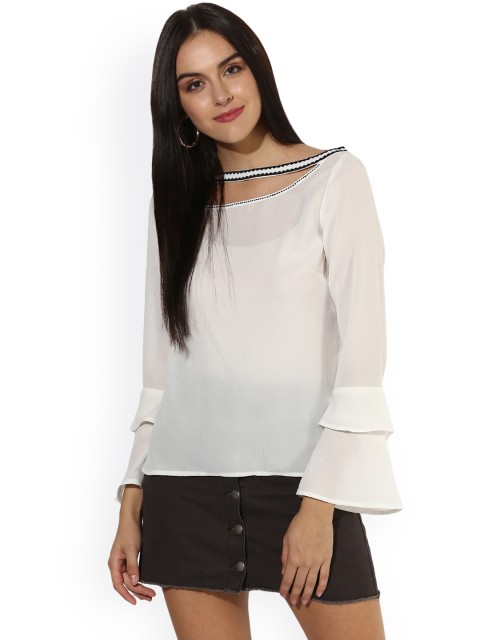 

Heather Hues Women White Solid Top
