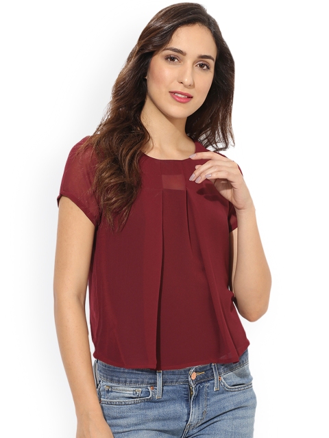 

Heather Hues Women Maroon Solid Top