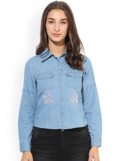 

Heather Hues Women Blue Comfort Regular Fit Solid Casual Shirt