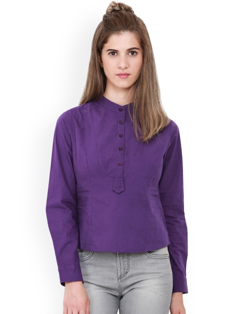 

Heather Hues Women Purple Solid Top