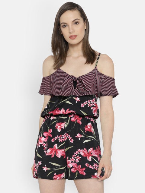 

Ginger by Lifestyle Women Black Printed Fit and Flare Dress