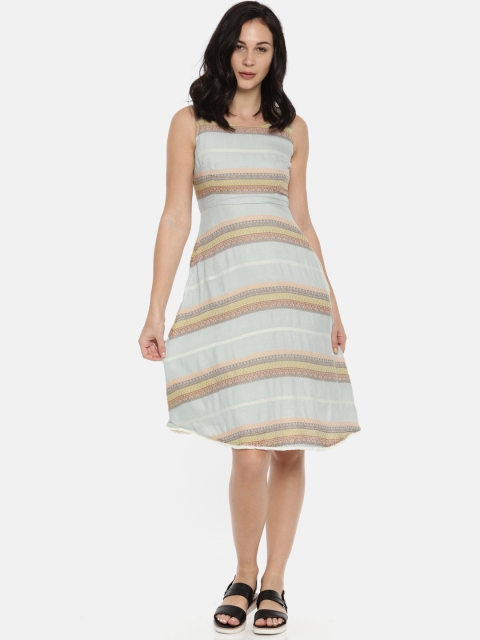 

CODE by Lifestyle Women Blue Self Design A-Line Dress