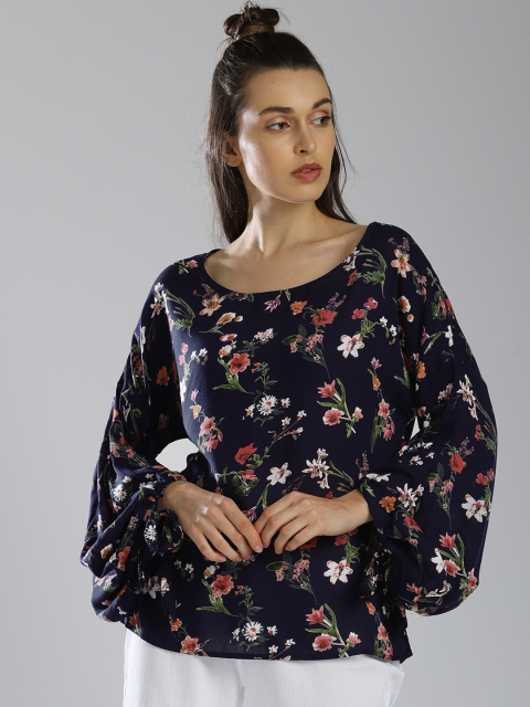 

Bossini Women Navy Blue Printed Top