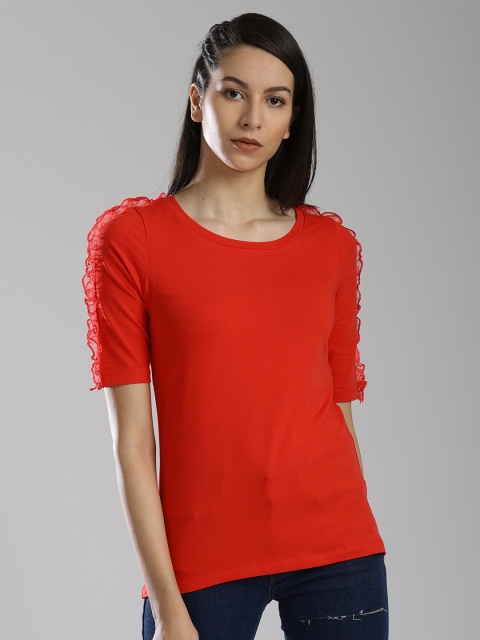 

Bossini Women Red Solid Top