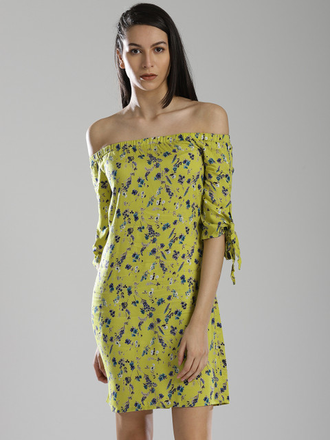 

Bossini Women Yellow Printed A-Line Dress