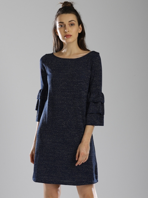 

Bossini Women Navy Solid A-Line Dress, Navy blue